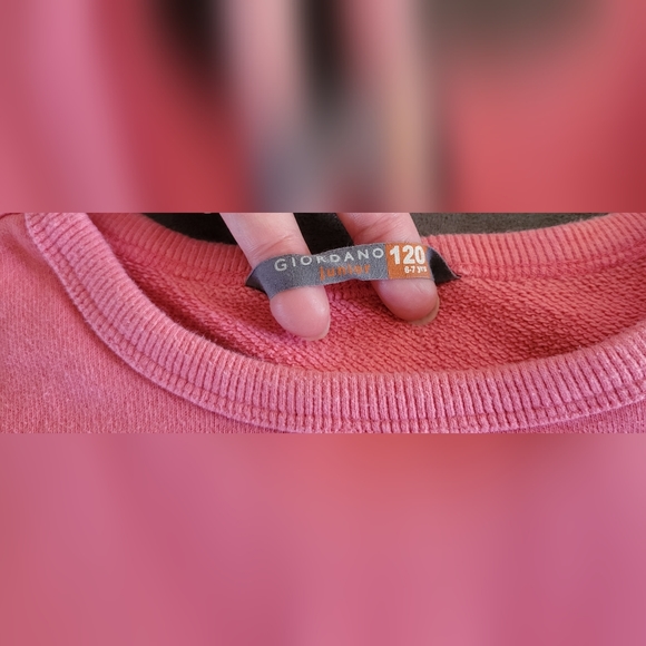 Girls 6T 7T Giordano Juniors Pink Sweatshirt - Picture 5 of 6